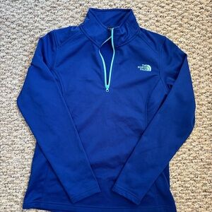 The North Face Women's 1/4 Zip Blue Pullover Medium